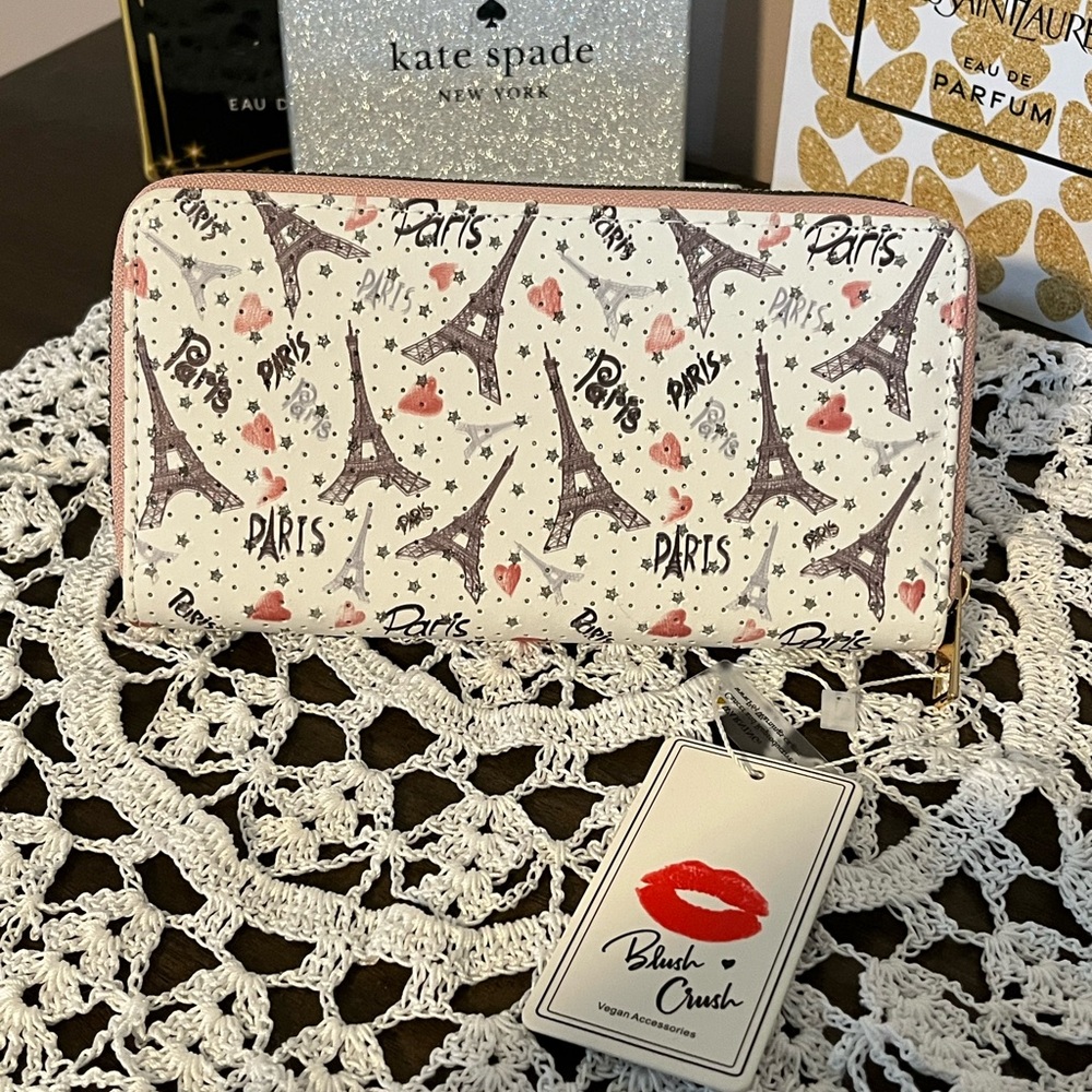 Blush Crush NWT Vegan Accessories Eiffel Tower Wallet